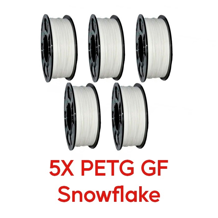 Комплект 5 шт. PETG пластик GF SNOWFLAKE / Белый, филамент для 3D принтера